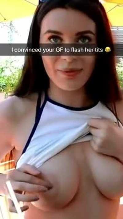 Bully makes your GF show everyone her tits