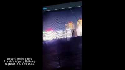Report: Suspected Ukrainian UAV raid on Russia's Afipsky oil refinery, Kuban region, on the night of February 9th -10th, 2025 [Three views]