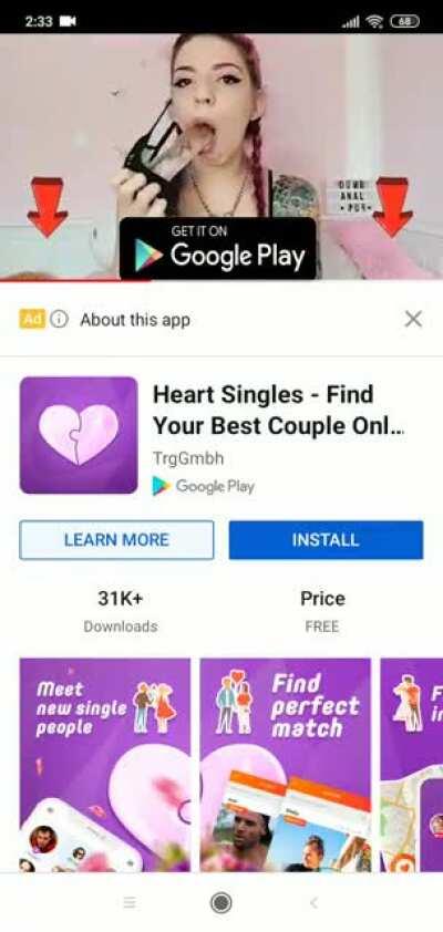 YouTube is PG family friendly website with ads like this