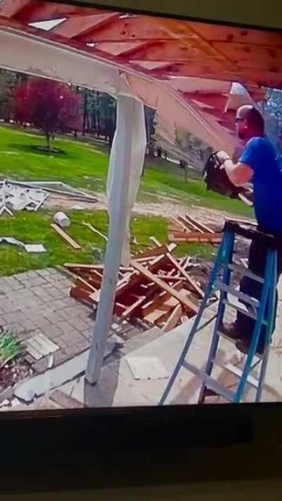 Always gets someone to hold the ladder.