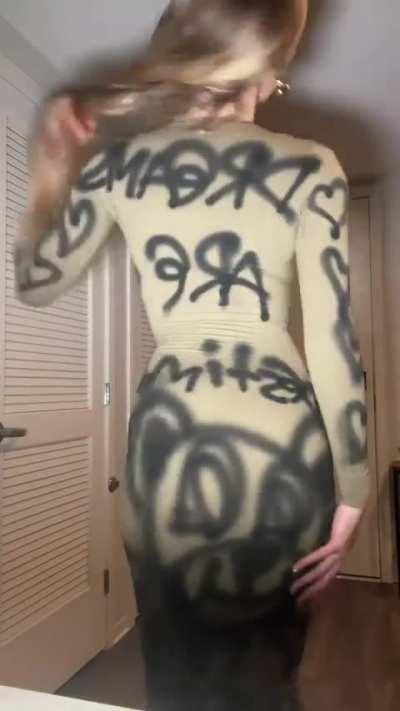 Mia's booty in a tight dress