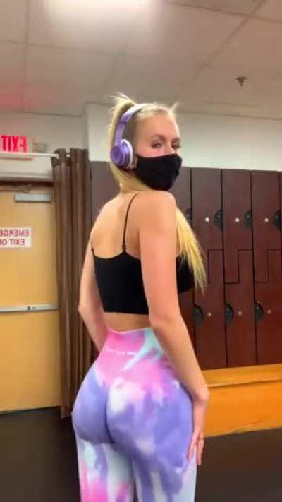 Showing off her gym body