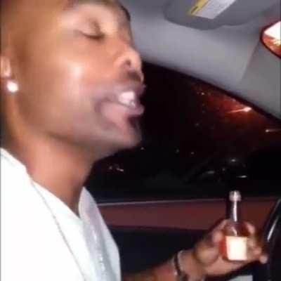 This is what happens when you try and chug Hennessy