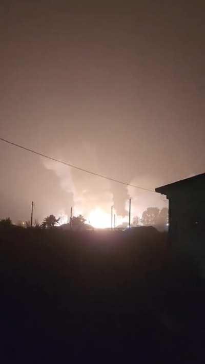 Currently happening in Gangneung: Missile launch, large fire, and explosions reported