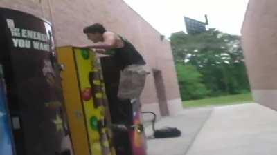 Back flip vending machine, twice