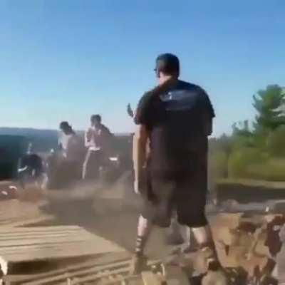 Making a video of how to throw a buggy down the slope...