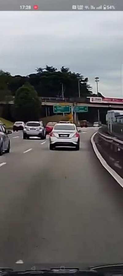 Bike brake checks a car