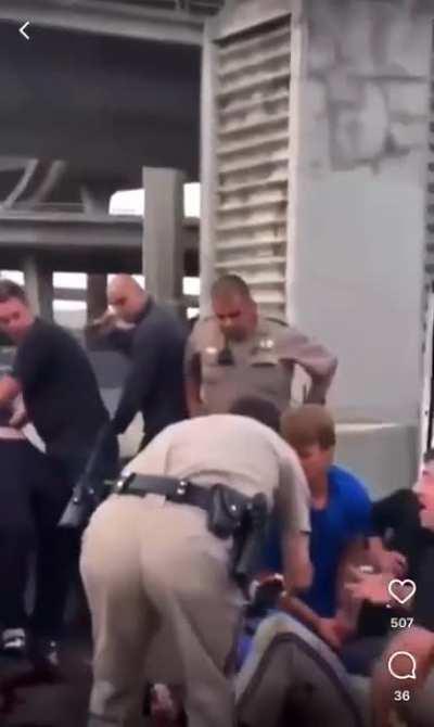 Citizens in San Diego detain a man that shot a CHP Trooper while providing aid to the shot officer