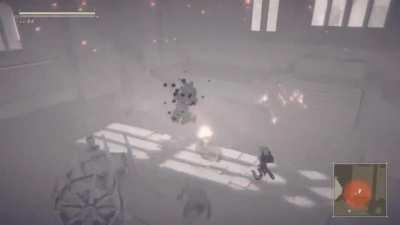 hello i get lots of messages and i can't read them all this video took a long time to upload its for the guy whho asked for a long video of the hallway to the church after the hole. I can't kill the black bloby i can only walk through him i don't think th