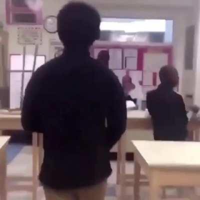 He thought the teacher was gon protect him 🤦🏿‍♂️