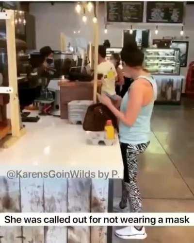 Karen gets busted coughing on people