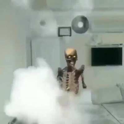 man turn into skeleton