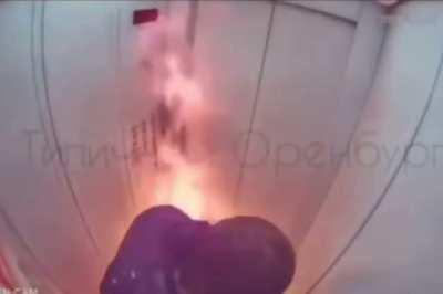 guys tests if his vodka is flammable in an elevator and then passes out right before escaping