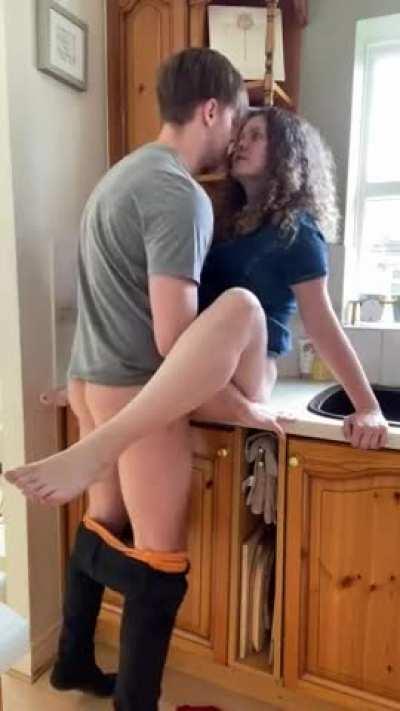 Getting caught fucking a hot twink in my parents kitchen