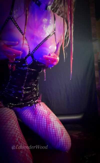 Love the slippery feel on my tits