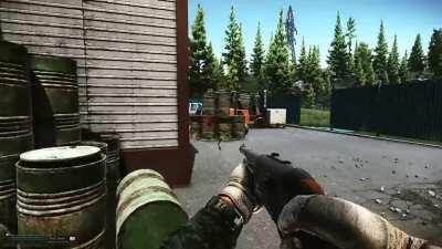 Shotgun so strong it deletes scav's, but not the nades in their pockets