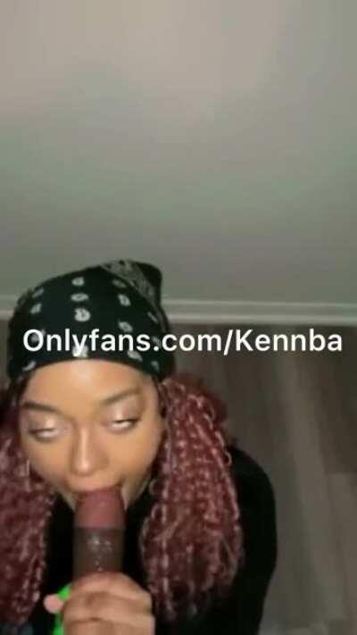 The best gobbler & dick sucker u gone ever see y’all she do is gag😱🔥🐐 full video on Onlyfans.com/Kennba