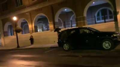 Rioters Throw Rocks at Vehicle in Pennsylvania