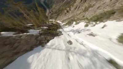 Flying down one of Colorado's biggest avalanche paths at 80+ mph