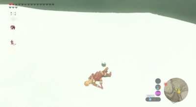 I never try fighting Lynels… But I made one attempt. Debated on whether or not I should heal/continue, but the map clearly decided my fate