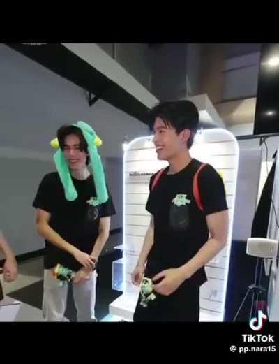 PondPhuwin looking cute with Permpoon merch