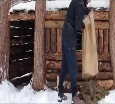 Building a hobby-shelter while camping in Kelowna