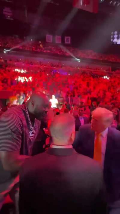 Shaq gets excited to meet Donald Trump at UFC today