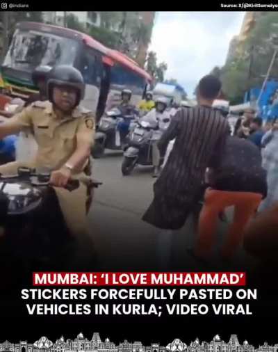 Mumbai’s Kurla witnessed a controversial incident when unknown individuals forcefully pasted ‘I Love Muhammad’ stickers on vehicles, including bikes and rickshaws, sparking widespread outrage. Mumbai’s Kurla witnessed a controversial incident when unknown