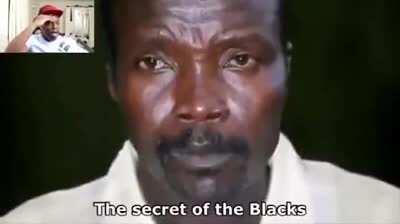 What does the black say?