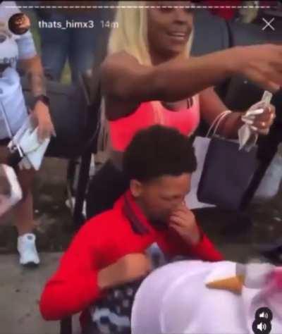 Lil man going through it 🤮