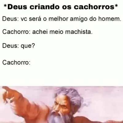 Deus criando os cachorros