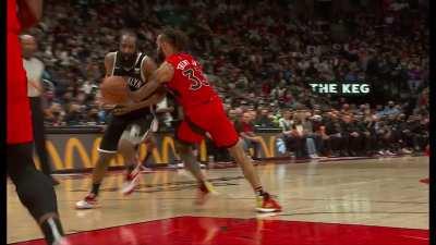 [Highlight] Harden doesn't receive a call after Gary Trent Jr. fouls him