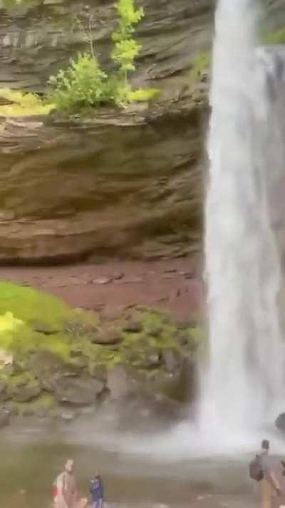 Reacting to a waterfall