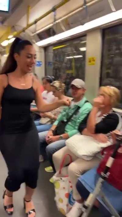 Main characters confused because not all people on train passed the vibe check