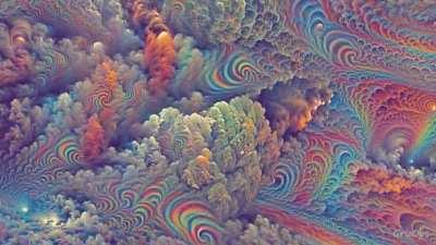 AI Generated Closed Eye Psychedelic Hallucination