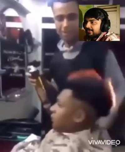 Mutahar laughs at fire haircut