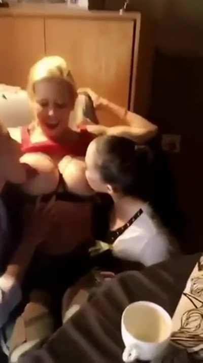 Feeding time with Alexis Fawx perfect fake tits milkers