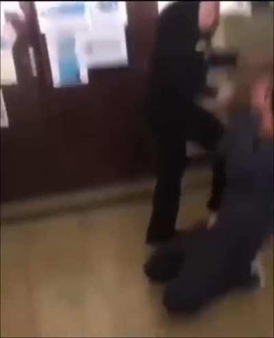 Let her play kick the bottle when it's on your head