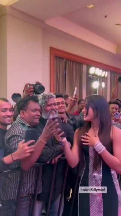 Rashmika with fans - hot and sweet