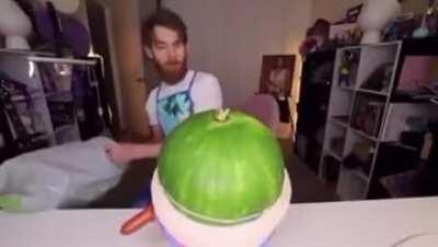 Just a man and his melon