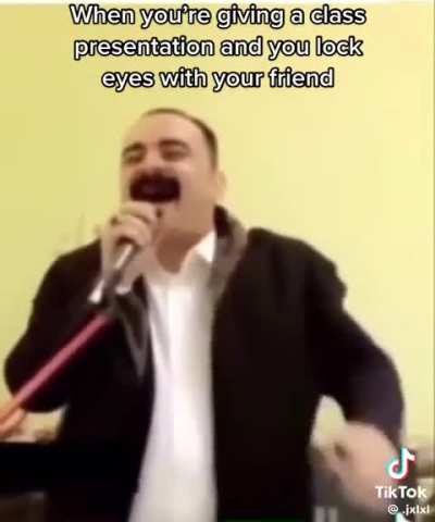 Man absolutely loses it while giving a speech