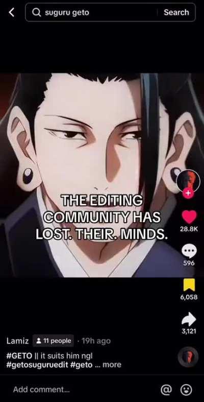 Tiktok got a ton of sounds removed so now half of the JJK edits consist of royalty free music