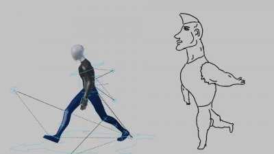 Virgin 3D animation vs Chad hand-draw animation