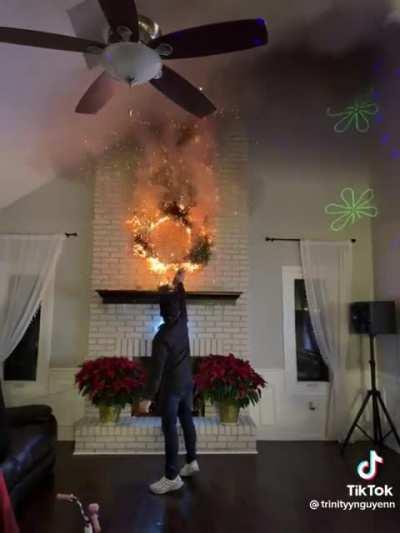 putting candles too close to decorate