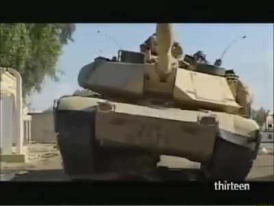 US tank crushes Iraqi civilian's car