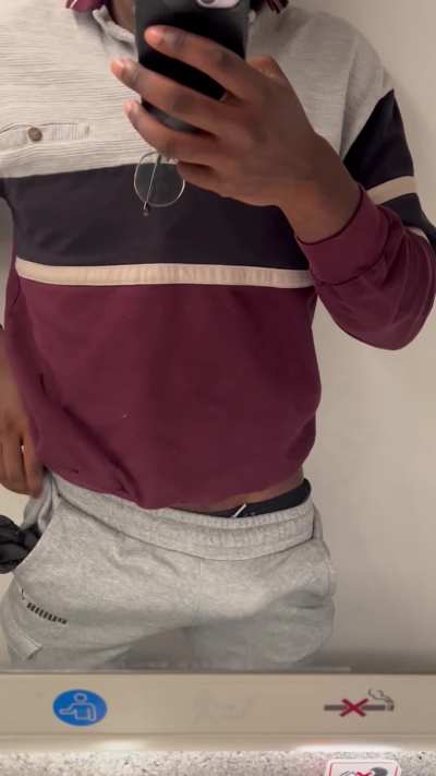 Rushing to put it back away in the plane bathroom