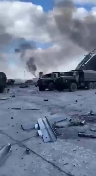 Gostomel Destroyed equipment of the occupier and our favorite burning plane 