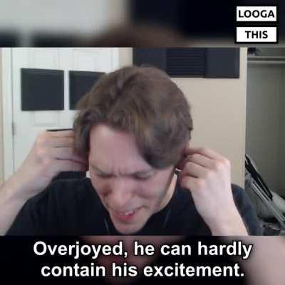 Man able to hear again for the first time in years, overjoyed.