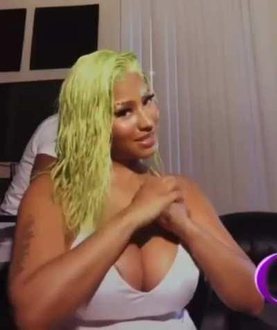 Join me in frotting between Nicki’s massive cleavage.
