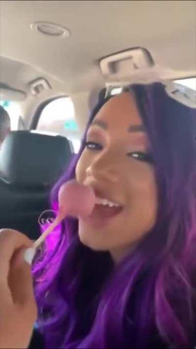 Sasha enjoying a cake pop